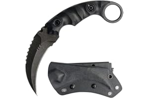 Ccanku C1691 Fixed Blade Knife D2 Steel G10 Handle 4 Inches,Outdoor Claw Knife,Camping EDC Tools, Kydex Sheaths … …