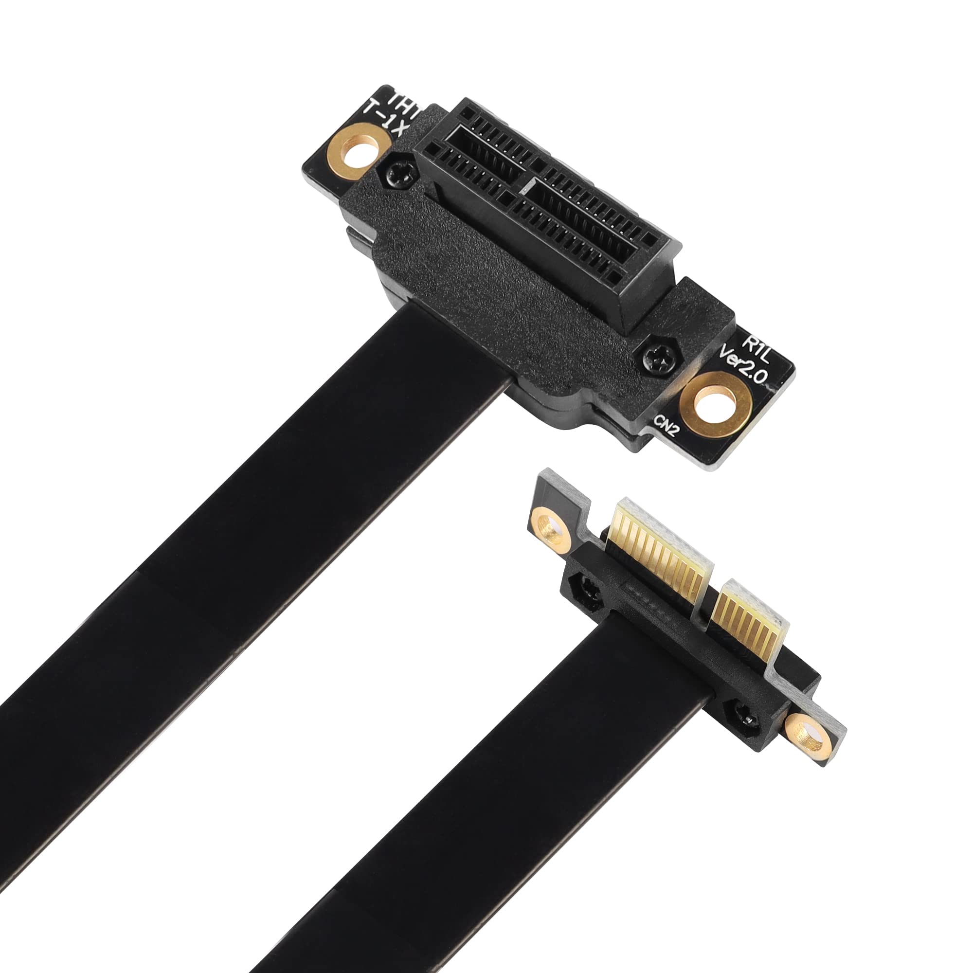 GINTOOYUN PCIE 1X Extension Cable 90 Degree PCI Express 3.0 1X Male to Female Up Wireless Network Card Sound Card Connection Cable (50cm, Slot 90° Up)(50CM)