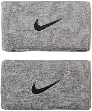 Amazon ナイキ スウォッシュ ダブルワイド リストバンド シルバー ブラック Nnn05 078 Nike ナイキ リストバンド