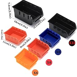 RIVTUN Wall Mounted Storage Bins Parts Rack 4