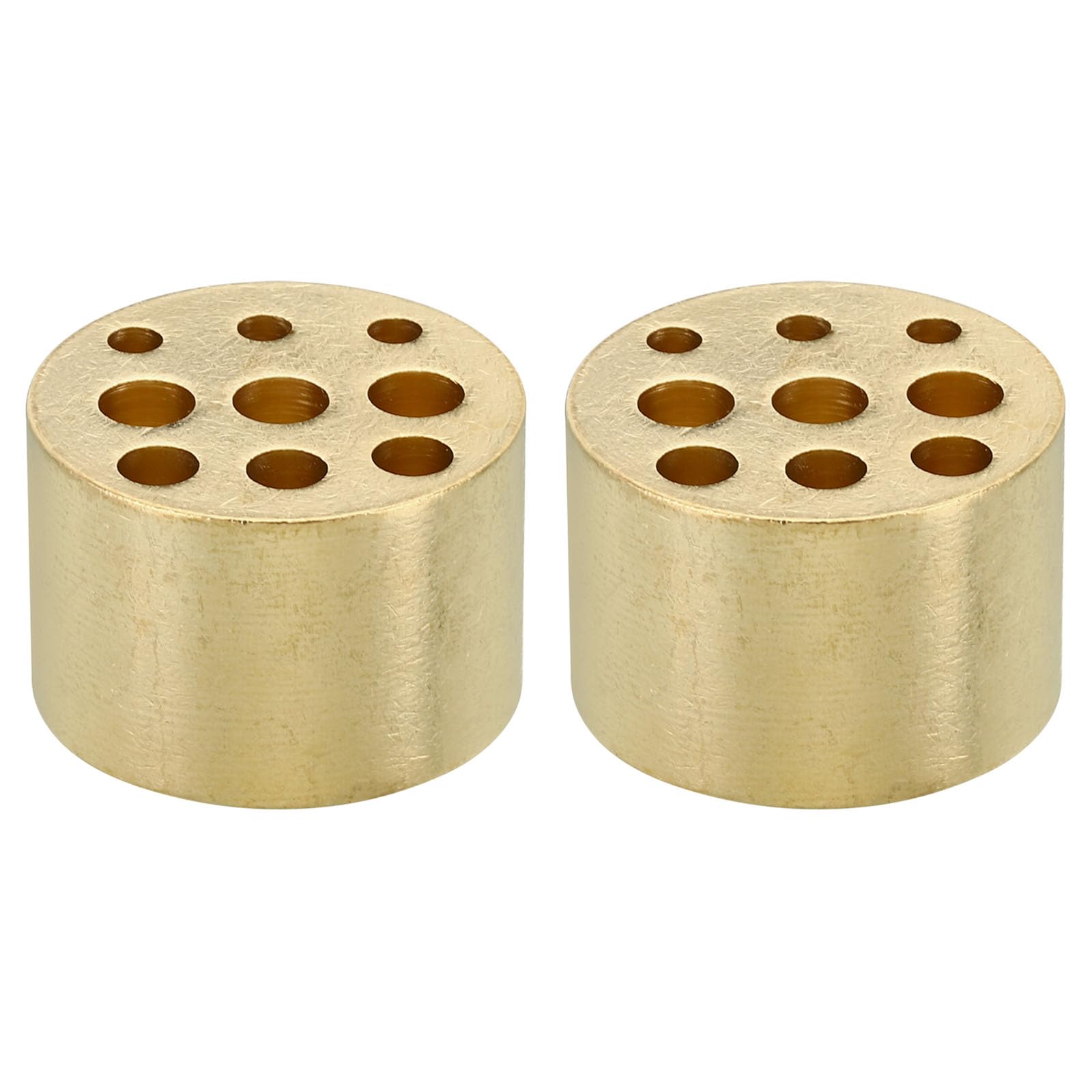 PATIKIL Incense Holder, 2 Pack Brass Incense Cone Burner Stick Holder with 9 Holes Incense Stand Base for Yoga Spa Room Home Office, 1.2" Dia. 0.8" Tall