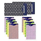 Laminated Passport and Credit Card Protector - Set of 8 Credit Card and 2 Passport RFID Blocking Sleeves; Fit in Wallet and Purse, Assorted