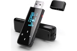 USB MP3 Player with Clip, PECSU 32GB Portable Mini Music Player with FM Radio, E-Book, for Kids Sports Running with One-Key Recording (Black)