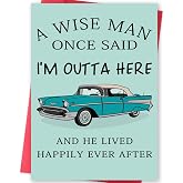 Missonemi Funny Retirement Card for Men | Coworker leaving Card for Him, Retirement gifts for Boss Dad Uncle - 'A Wise Man Once Said' 8x5.3 inches