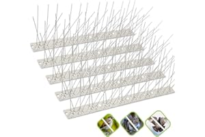 Valibe Bird Spikes for Small Birds Pigeons 43 Feet Coverage 40 Pack Stainless Steel Bird Spikes Kit Metal Bird Deterrent Spikes with Uninstalled Pins
