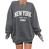 ORANDESIGNE Oversized Graphic Sweatshirt for Women Long Sleeve Crewneck Pullover Casual Fall Hoodie Tops 2026
