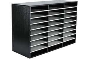 EasyPAG Mail Sorter Organizer, Wood Literature Organizer, Student Mailbox for Classroom, Desktop Bill Paper Organizer for Office Home School,27 Slots