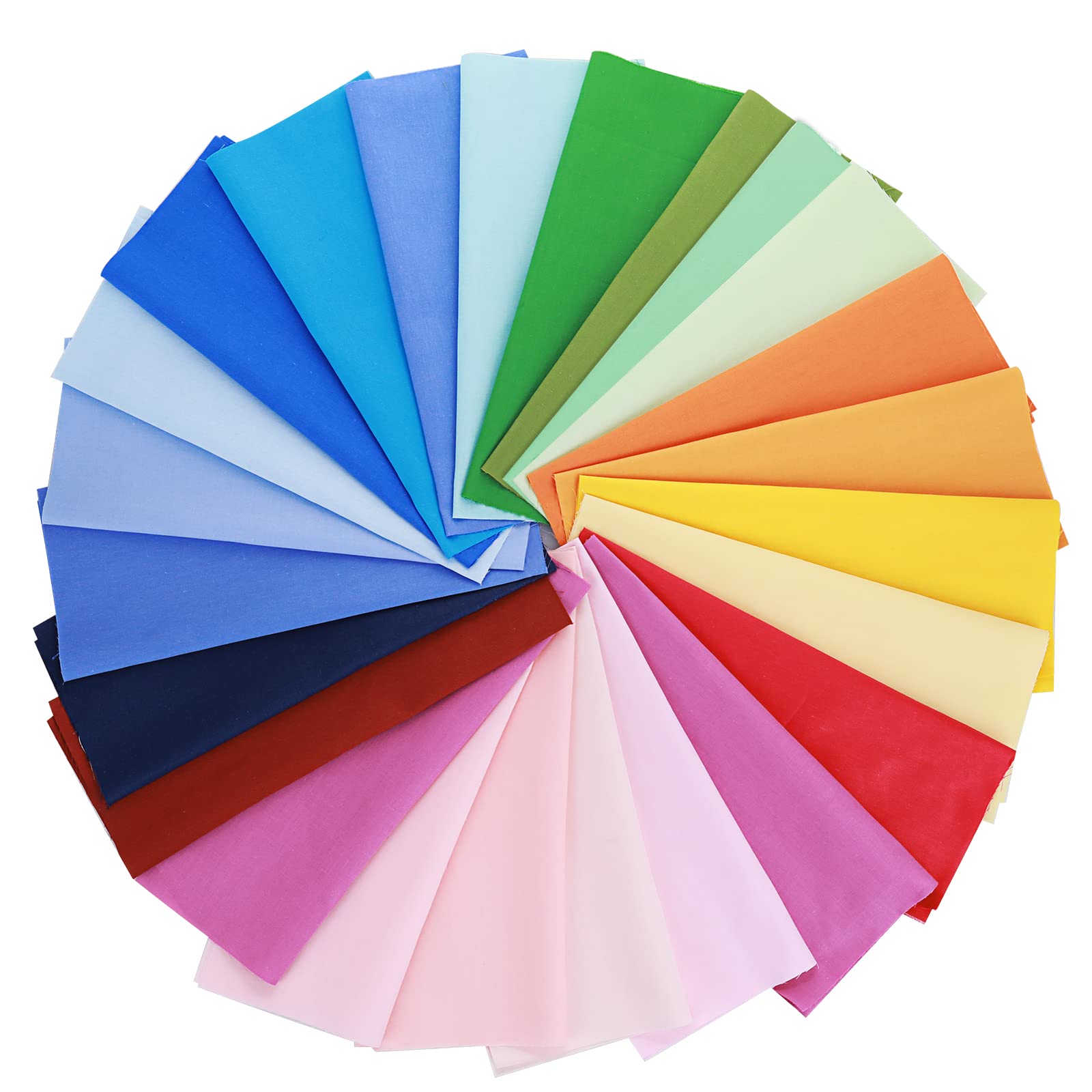 Thinp 24 Pieces Fabric for Sewing, 20cm x 25cm Solid Color Fabric Quilting Fabric Multi-Color Fabric Squares Sewing Fabric Patchwork Precut for DIY Craft Sewing Clothing