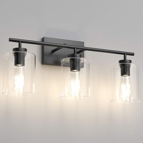 AIPSUN 3 LIGHTS BLACK VANITY LIGHT FIXTURES OVER...