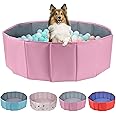 Dog Ball Pit, Foldable Ball Pit for Dogs, Ball Pit for Dogs, Dog Ball Pit for All Types of Dogs, Suitable for Indoor and Outdoor Activities (39.37inches in Diameter,Pink,No Ball Included)