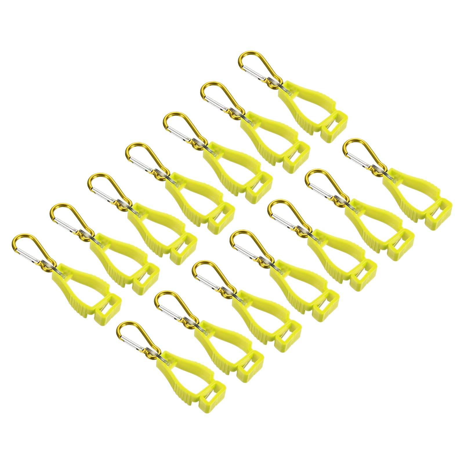 PATIKIL Glove Clips, 14 Pack Gloves Holder Clip Glove Belt Keeper Work Gloves Grabber Helmet Hanger for Construction Worker, Yellow