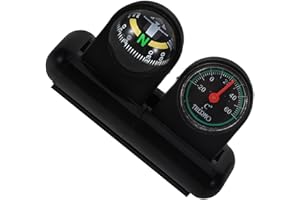 SOESFOUFU Car Compass Thermometer Cars Dash Compass for Compass for Car Dashboard Large Vehicle Plastic Black