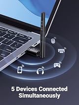 UGREEN Bluetooth 5.3 USB Adapter PC Win 8.1/10/11 100M Range Plug Play Low view 7