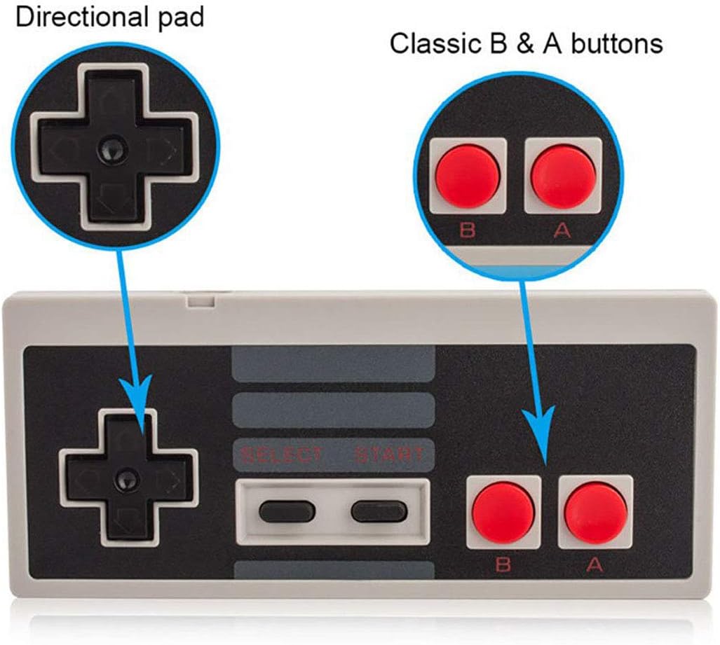 2-Pack NES Controller Wireless.Wireless Game Controller for NES Classic Edition.No-Wired Gamepad Joypad with Receiver Adapter for NES Classic Gaming System Console: Computers & Accessories