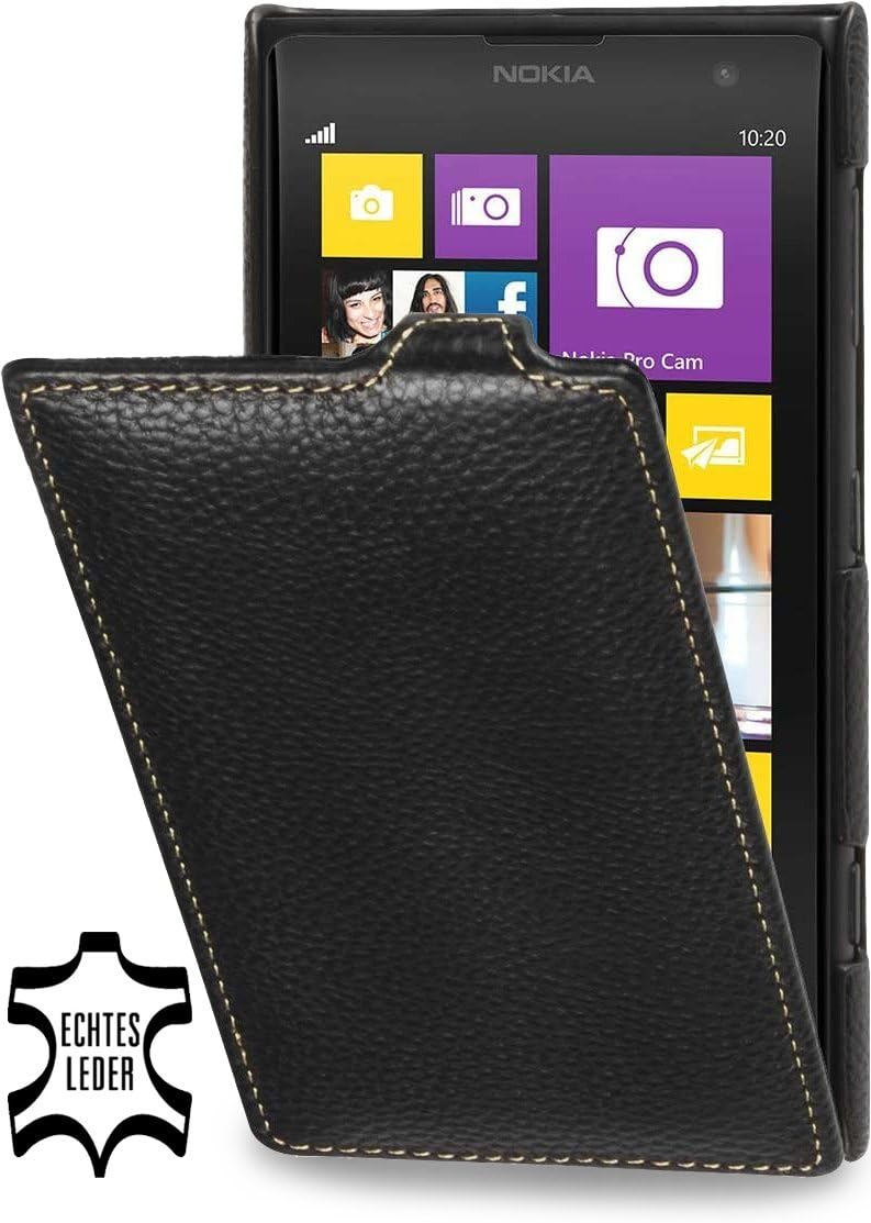 StilGut UltraSlim Genuine Leather Case for Nokia Lumia 1020, Black