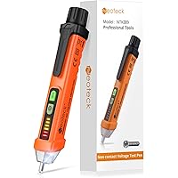 Neoteck Non-Contact Voltage Tester 12-1000V AC Voltage Detector Pen Circuit Tester Tool with LED Flashlight Beeper Pocket Cli