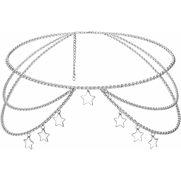 Arocooy Silver Waist Chain Y2K Butterfly Chain Belt Alloy  display picture 2