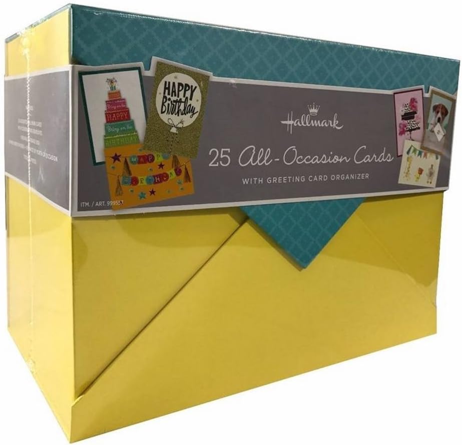 Hallmark 25 AllOccasion Cards with Greeting Card Organizer Amazon.co.uk Office Products