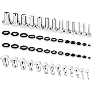 Qmcandy 20-26Pcs Ear Stretching Kit 1-7mm/7.5-12mm Dead Stretching Single Flare Plugs for Ears Gauge Stretching Kit Stainless