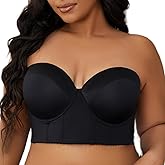 SEA BBOT Women Longline Strapless Bra Full Coverage Corset Bra Hide Back Fat