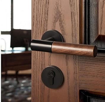 1 Set Simple Black Door Lock American Style Bedroom Door