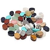 40 Pcs Healing Loose Beads Oval Shape Natural Necklace Stone Pendants Crystal for Jewelry Making DIY Craft