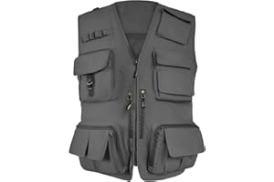 TWENPHYO Mens Lightweight Safari Travel Fishing Photography Outdoor Work Cargo Vest with Pockets