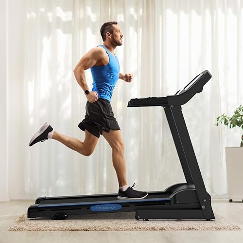 GYMAX Folding Treadmill, Electric Motorized Running Machine with