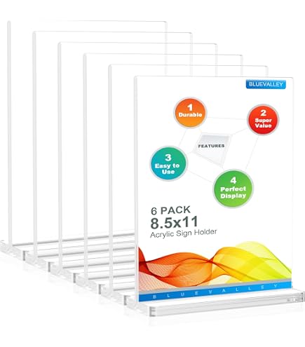 Lot de 6 présentoirs à livres en acrylique, chevalet transparent pour présentation, support d