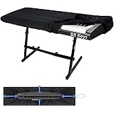 88 Keys Piano Keyboard Dust Cover, Music Dirt Proof Stretchy Electronic Keyboard Cover With Durable Elastic & Cord Lock Must Have Piano Accessories
