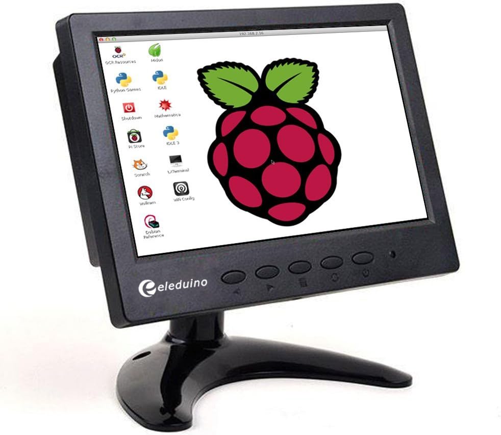 Eleduino 7 Inch Raspberry pi 3 Monitor Screen Dispaly For PC CCTV Home Security With Hdmi VGA BNC AV Input