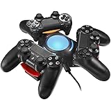 Charger Station Dual Shock 3 USB Charging Dock Station Base for PS4 Controller The Charger for Playstation 4 Controller can Charge 3 PS4 Controllers simultaneously (Black)