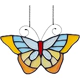 HAOSUM Butterfly Suncatcher Stained Glass Window Hangings for Friends,Sister (7.3"×5.1")