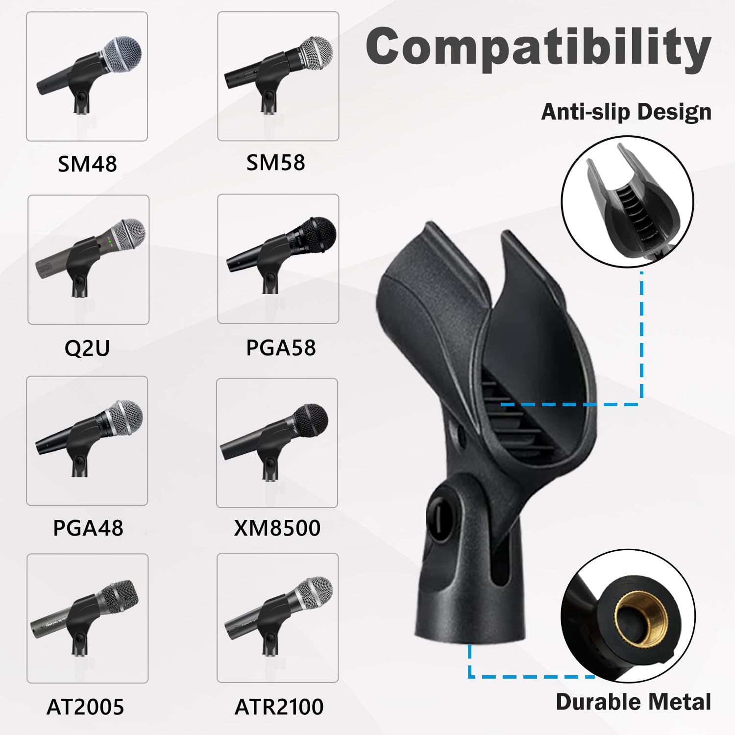 Universal Microphone Clip Holder, Comes with 5/8