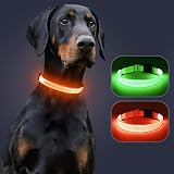 KOSKILL Light Up Dog Collar USB Rechargeable Waterproof Orange L view 9