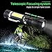 Domini LED Tactical Flashlight - USB Rechargeable Zoomable Flashlight XM-L T6 + COB Torch for Camp Emergency Reading Car Checking and Work with USB charging (18650 battery including)