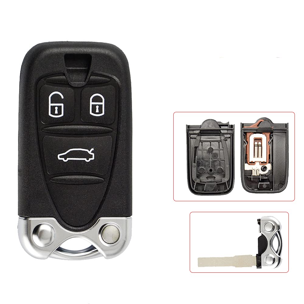 Smart Car Key Shell FOB For Alfa R0me0 159 Brera156 Spider 3 Button Remote Key Replacement Uncut Blade Auto Accessories
