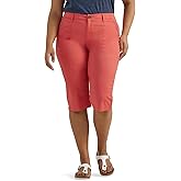 Lee Womens Plus Size Ultra Lux Comfort with Flex-to-go Utility Skimmer Capri Pant