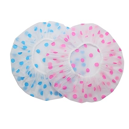 Garden Of Arts Women's Reusable Waterproof Bath Cap for Long Hair (Multicolour) - Pack of 3