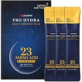 LEADERS Pro Hydra Amino Sleeping Mask – Hydrating Water Gel Night Mask with 23 Amino Acids, Moisturizing & Soothing, Enhances Skin's Moisture Barrier, Single-Use Pouches – 30 Pouches