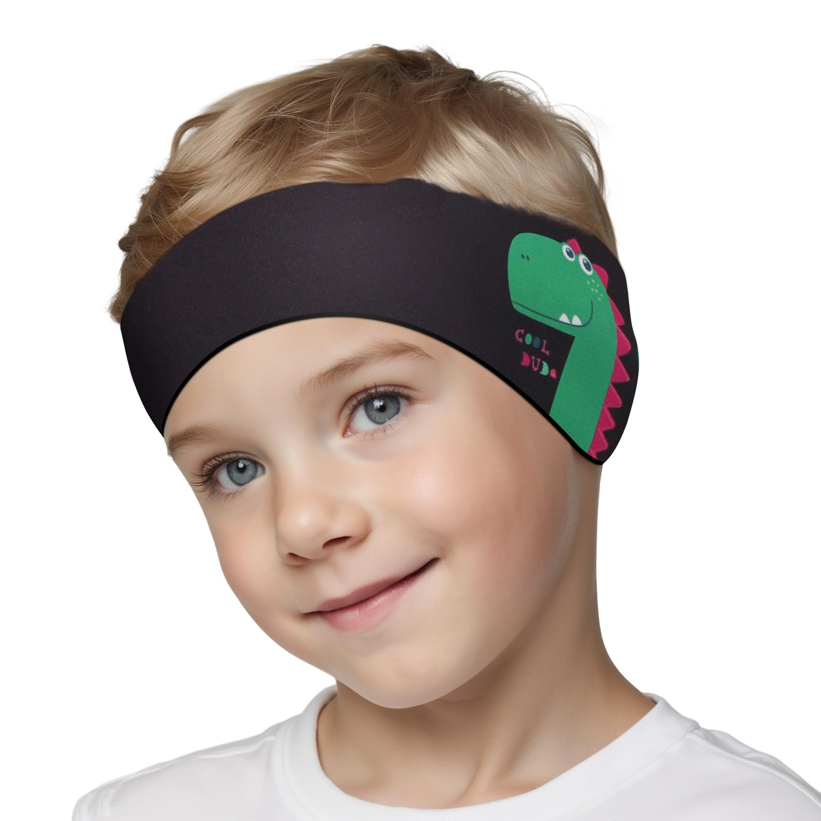 HeySplash Swimming Headband, Ear Protection, Neoprene Ear Guard and Hair Guard for Kids, Toddlers and Adults, Designed to Keep Water Out and Hold Earplugs in, Medium - Black
