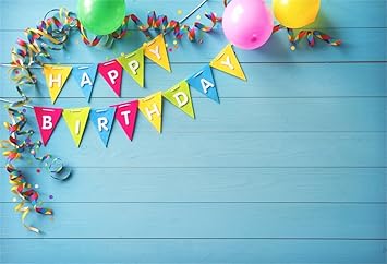Amazon Csfoto 7 X 5ftバナーhappy誕生日パーティーブルー木製壁の Amazon Csfoto 7 X 5ftバナーhappy誕生日パーティーブルー木製壁の