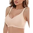 Quttlzze V Neck Wireless Bras for Women No Underwire Lightly Lift Womens Bras Soft Comfort Seamless Bralettes