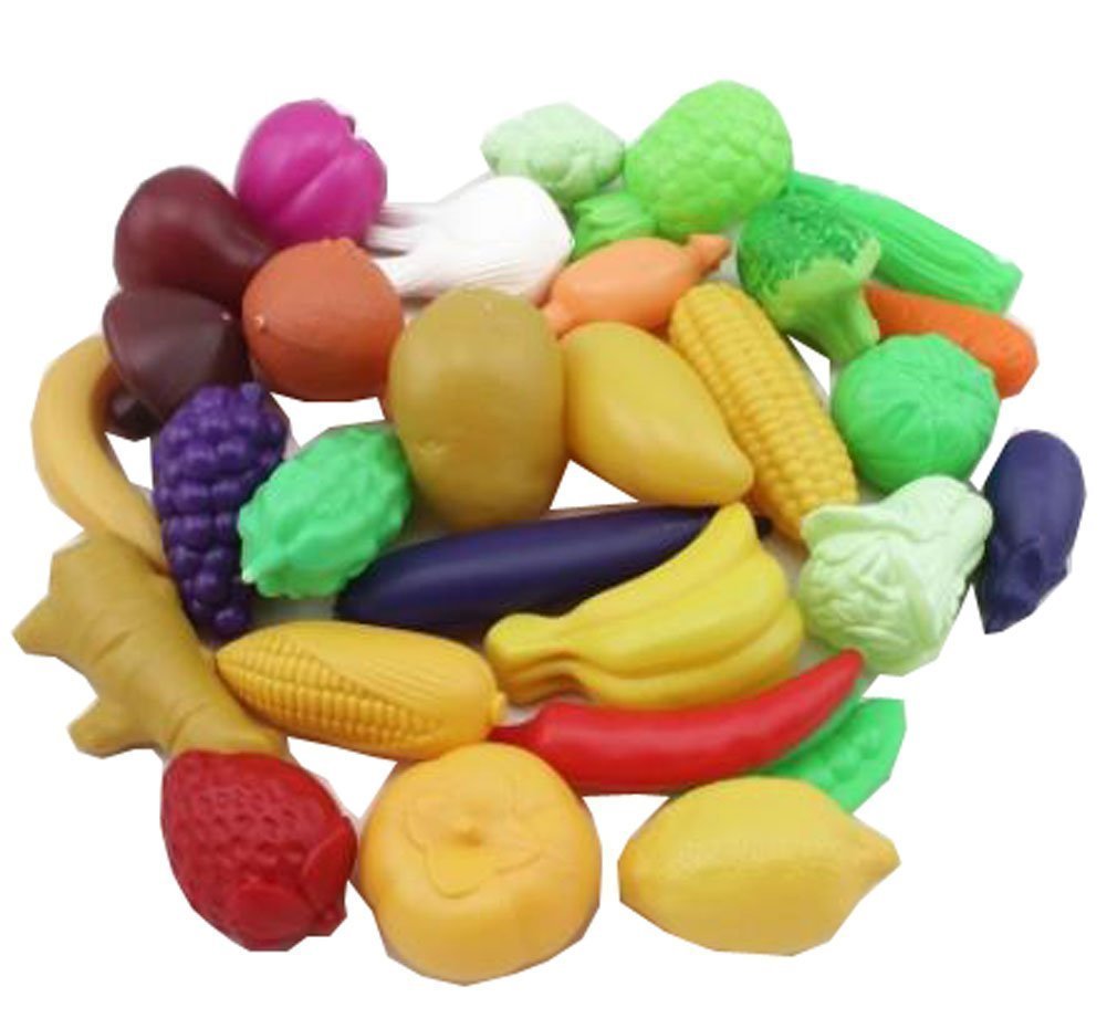 Buy Shopperz Colorful Plastic Fruits & Vegetables Pretend Play Toys Set for Kids Online at Low