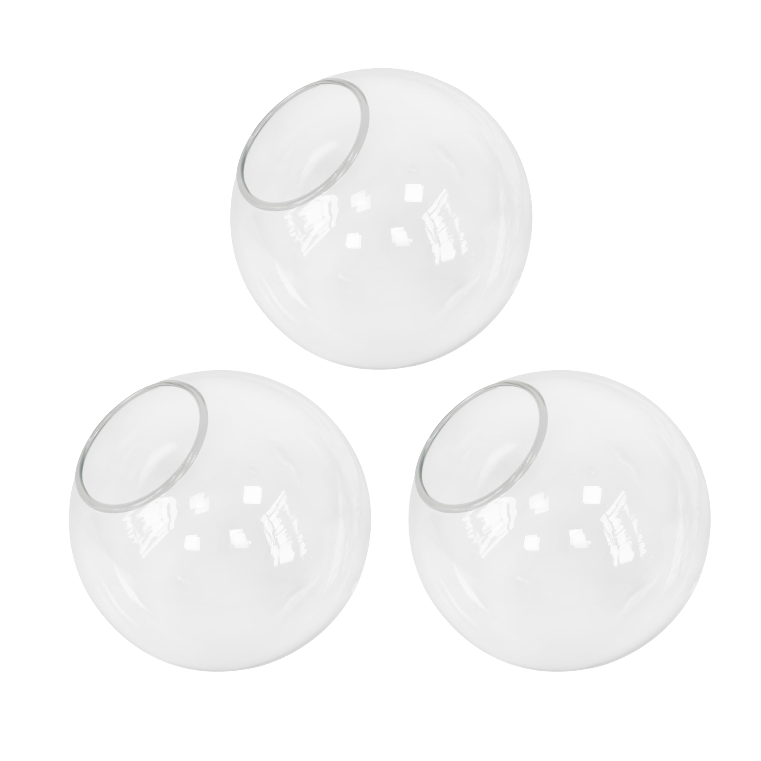 Photo 1 of KoKo&Yukina 6 Inch 3 Pack Clear Glass Globes Shade Replacement Glass Shades - 2.67" Fitter Opening - Lighting Fixture Replacement