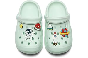 FLIOZY Kids Cartoon Garden Shoes Boys Girls Lightweight Slip On Clogs Beach Pool Shower Water Shoes Slippers