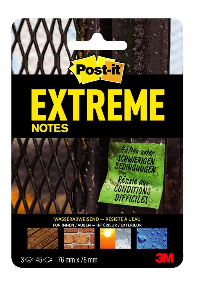 Post-it Notes Extreme 76 x 76 mm, 3 Pads (Green/Orange/Yellow)