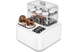 BRBLUERISE Baby Bottle Warmer,8-in-1 Smart Fast Baby Milk Warmer with LCD Timer for Breastmilk or Formula, Accurate Temperature Control, with Defrost, Sanitizer and Dryer, Keep, Heat Baby Food Jars