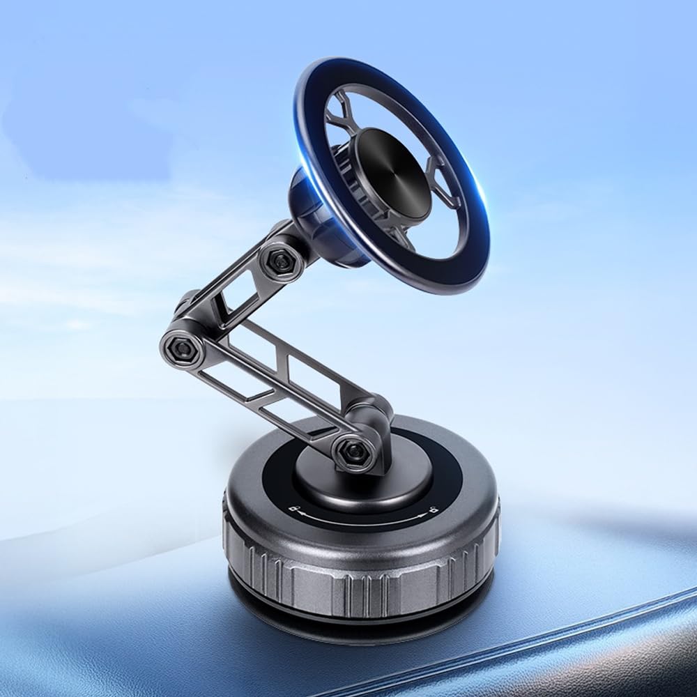 Rsycio 2026 Upgraded Magnetic Phone Mount for Car 360 Adjustable Vacuum Suction Magnetic Car Phone Holder for iPhone 17 Pro Max 16 15 14 13 12 Air Plus