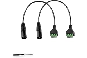 GINTOOYUN XLR Cable 3 Pin XLR Male to 3 Pin Terminal Converter Adapter Cable for Speakers,Microphone,Sound Equipments,Live Performance & Recording(33cm)